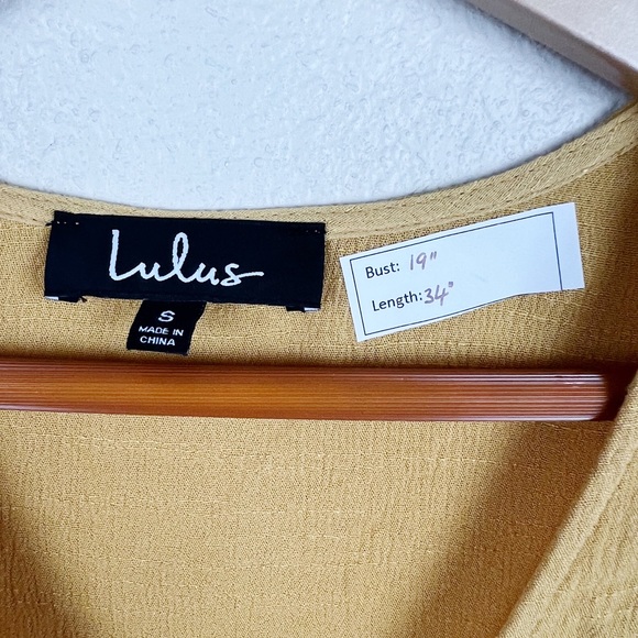 Lulus My Philosophy Golden Yellow Wrap Dress S - Picture 7 of 8
